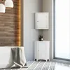 Badschrank Badmöbel Eckschrank Badezimmer Holzschrank Weiß Produktbild-Vorschau 3