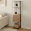 Regal mit Fachböden und Schrank 153x43x33 cm schwarz/Holz Produktbild-Vorschau 8