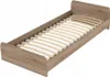A single bed frame with a slatted base, shown from a diagonal angle against a white background. Produktbild-Vorschau