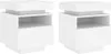 Two identical white nightstands are shown against a white background. Náhled obrázku produktu