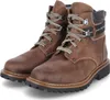 A pair of brown leather boots on a white background. Voir les images du produit