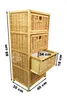 A wicker chest of drawers with dimensions indicated by measurement lines and text. Podgląd zdjęcia produktu