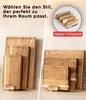 A split image showing two sets of wooden cutting boards with a holder, presented against a light background. The left side displays three cutting boards stacked, with the smallest one in front, supported by a small wooden stand. The right side shows a simi Náhled obrázku produktu