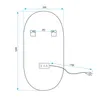 A technical drawing of an oval mirror with dimensions indicated. Anteprima dell’immagine prodotto