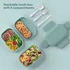 Lunchbox, stapelbare 3 Etagen Lunchbox, auslaufsichere Produktbild-Vorschau 6