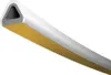 A close-up, angled view of a white triangular sealing profile with a yellow grid pattern on one side, against a white background. Náhled obrázku produktu