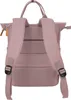 The back view of a pink backpack. Voir les images du produit