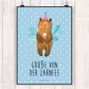 Mr. & Mrs. Panda Bild Bär Zahnfee DIN A5 - Blau Pastell - Produktbild-Vorschau 2