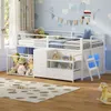 AODEMOKO Kinderhochbett  mit 5 Schubladen, Spielzeugtruhe, Produktbild-Vorschau 4
