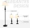 HOMCOM 3er-Lampenset 1 Stehlampe(ø38 x 158H cm) + 2 Produktbild-Vorschau 5