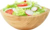 Relaxdays Salatschüssel, Bambus, oval, HxBxT: 10 x 25 x 23 Produktbild-Vorschau 1