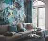 NEWROOM Tapete Blau Vliestapete Graffiti - Mustertapete Produktbild-Vorschau 1