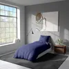 Bettwäsche 155x220 cm Blau 2-teilig einfarbig Bettbezug mit Produktbild-Vorschau 2