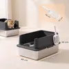 PawHut 2er-Set Katzenklo Edelstahl XL mit Hohem Rand Deckel Produktbild-Vorschau 3