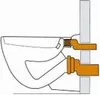 Diagram showing the connection of a toilet to plumbing. Produktbild-Vorschau