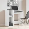 Biurko Z Półkami, Biała, 84X40X78 Cm, Materiał Podgląd zdjęcia produktu 2