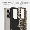 A disassembled phone case showing its double-layer protection with a silicone interior and hard shell exterior, featuring a leopard print. Anteprima dell’immagine prodotto