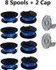 A product shot of trimmer spools and caps on a white background. Produktbild-Vorschau