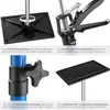 Collage of four close-up images showing details of a door tension rod or support. Náhled obrázku produktu