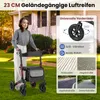 COSTWAY Rollator faltbar, 2in1 Rollstuhl & Reiserollator Produktbild-Vorschau 6