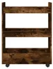 A three-tier storage cart with wheels, made of wood-like material with a rustic finish. Náhled obrázku produktu