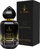 A black perfume bottle and its packaging are displayed against a white background. Voir les images du produit