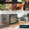A collage showcasing various food items that can be dehydrated, with a dehydrator machine prominently displayed in the foreground. Náhled obrázku produktu