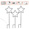 Three illuminated star garden stakes on a white background. Náhľad obrázku produktu