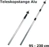 Alu Zeltstange 95-230cm Teleskop Aufstellstange Tarpstange Produktbild-Vorschau 1