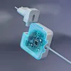 A cutaway view of a white power adapter, revealing its internal circuitry with a blue glow. Produktbild-Vorschau