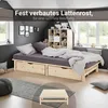 Homestyle4u drevená posteľ z paliet 90x200 s lamelovým Náhľad obrázku produktu 7
