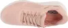 A top-down view of a pink Skechers slip-in sneaker. Voir les images du produit