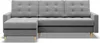 A gray sectional sofa with a chaise lounge is shown from the front against a white background. Produktbild-Vorschau