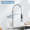 Spiralfeder Küchenarmatur Chrom Ausziehbar 2 Ausläufe, Produktbild-Vorschau 12