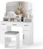 COSTWAY Ensemble coiffeur avec tabouret de maquillage, Voir les images du produit 1