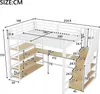 okwish vyvýšená postel 140×200, kovová postel pro mládež s Náhled obrázku produktu 6