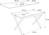 ARTON GOLD II 140 cm ausklappbarer Tisch Weiß- Metallbeine Produktbild-Vorschau 5