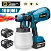 Gisam Akku-Farbspritzpistole HVLP, 1000ml, 210W, 18V, Blau, Produktbild-Vorschau 1