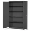 An open, empty gray metal cabinet with multiple shelves. Podgląd zdjęcia produktu
