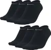 A pack of six black Nike no-show socks is displayed against a white background. Produktbild-Vorschau