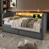 Lit rembourré moderne 140 x 190 cm avec éclairage LED et Voir les images du produit 13