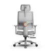A back view of a gray ergonomic office chair with an orange accent. Náhled obrázku produktu