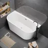 Wanna wolnostojąca przyścienna 170 x 80 cm biała Pari Podgląd zdjęcia produktu 8
