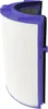 A side view of a white pleated air filter with a purple plastic frame. Produktbild-Vorschau