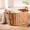 Großer Weidenkorb Griffe oval 60x40x32cm – Wäschekorb Produktbild-Vorschau 6