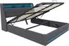 Lit 140x190 avec sommier LED et USB, lit coffre avec tête Voir les images du produit 9
