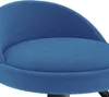 A close-up view of a blue velvet bar stool seat and back. Produktbild-Vorschau