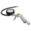 A tire inflator with a pressure gauge and hose, isolated on a white background. Produktbild-Vorschau
