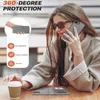A woman is using a phone case while sitting at a table with a coffee cup. Anteprima dell’immagine prodotto