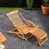 CASARIA® 2x Chaises longues en bois d'acacia Bain de soleil Voir les images du produit 5